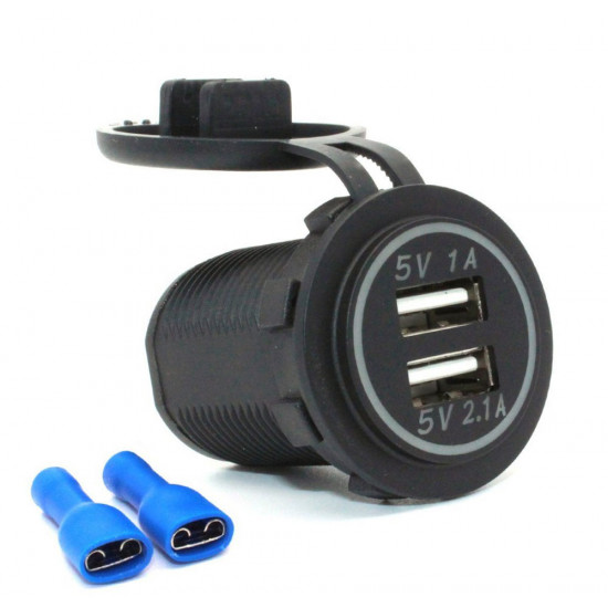 Двойная USB Зарядка для транспорта 2 USB 3.1A DEKART TUC-0201-BK